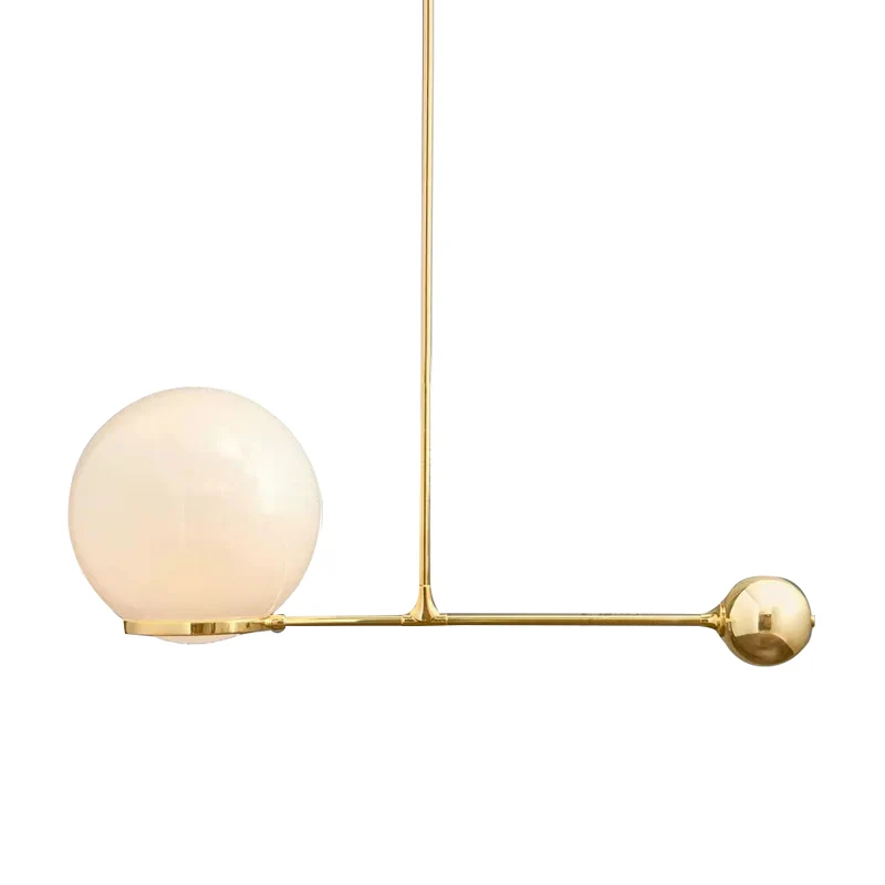 Lampe à suspension de plafond Globe Hotel en verre blanc givré, 1 tête, pendentif goutte postmoderne avec levier en noir/o...
