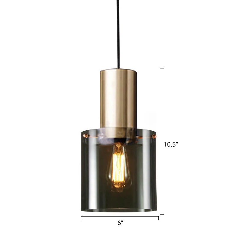 Lampe à suspension de plafond postmoderne en verre à 1 lumière en forme de bouteille Clearhalo