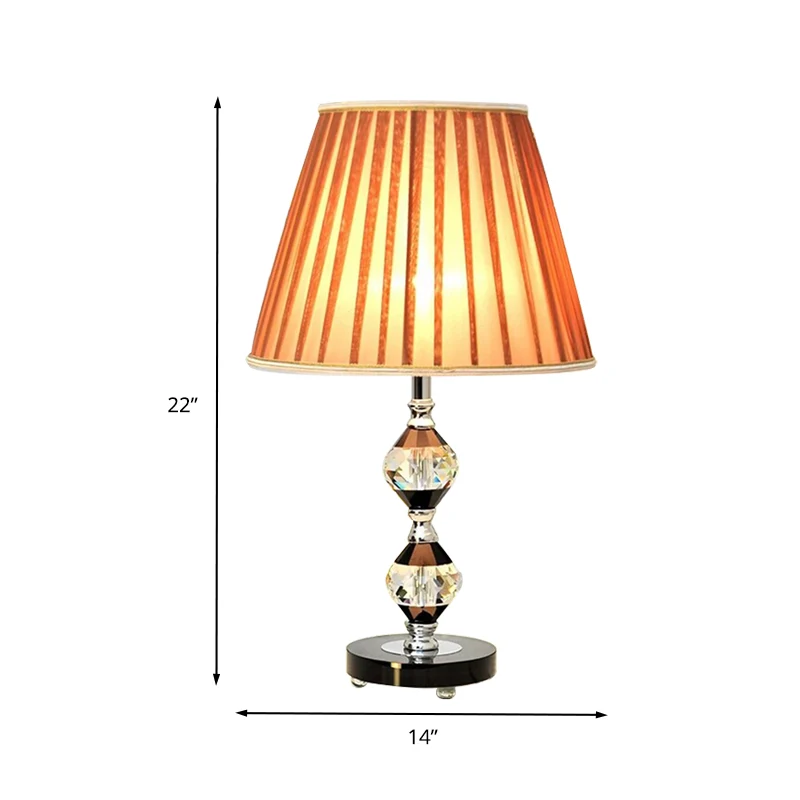 Lampe de table à abat-jour conique en tissu, petite lampe de bureau moderniste à 1 ampoule en noir pour chevet Clearhalo
