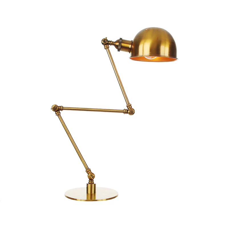 Lampe de table à abat-jour en forme de bol doré, style industriel, 4"/8,5" W, 1 lumière, éclairage de table en métal avec...