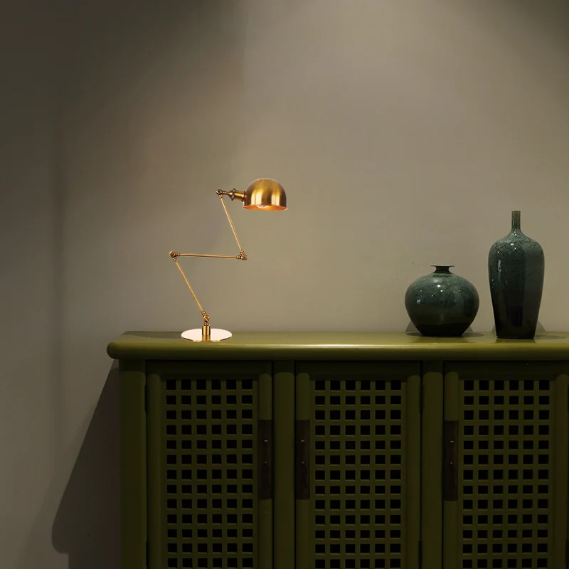 Lampe de table à abat-jour en forme de bol doré, style industriel, 4"/8,5" W, 1 lumière, éclairage de table en métal avec...