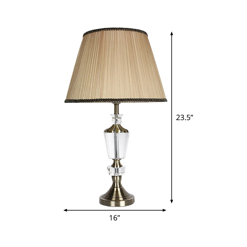 Lampe de table à abat-jour en tissu, moderniste, 1 tête, petite lampe de bureau beige pour chevet Clearhalo