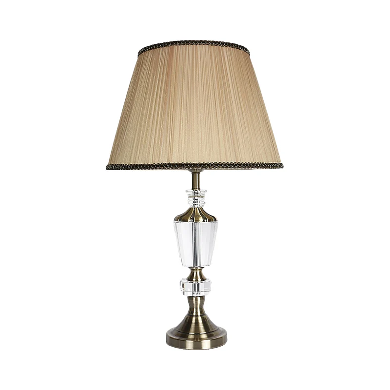 Lampe de table à abat-jour en tissu, moderniste, 1 tête, petite lampe de bureau beige pour chevet Clearhalo