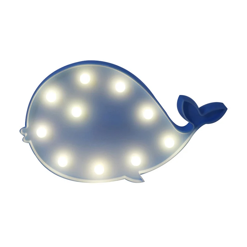 Lampe de table de chevet à batterie en forme de dauphin, lampe de Table décorative en plastique pour chambre d'enfants à L...
