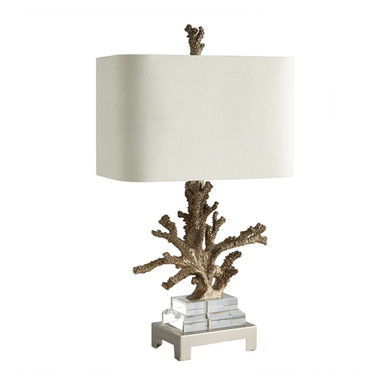 Lampe de table de chevet cuboïde en tissu traditionnel, veilleuse noire/blanche à 1 lumière avec socle en corail Clearhalo