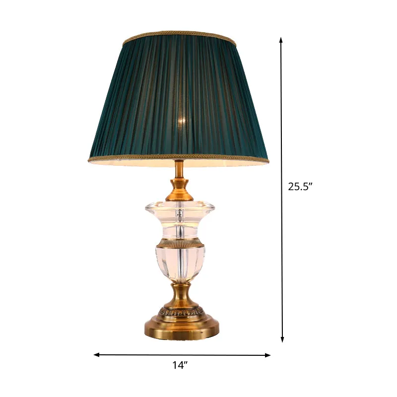 Lampe de table de chevet en forme de pot à 1 tête, lampe de lecture moderniste en cristal découpé à la main en noir Clearhalo