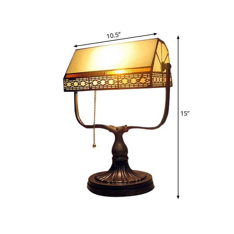 Lampe de table de chevet géométrique baroque à lumière unique en laiton antique pour table de chevet Clearhalo