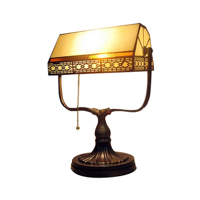 Lampe de table de chevet géométrique baroque à lumière unique en laiton antique pour table de chevet Clearhalo