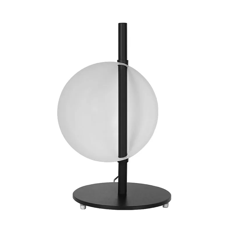 Lampe de table de chevet moderniste en métal, éclairage de travail à LED en noir pour le salon Clearhalo