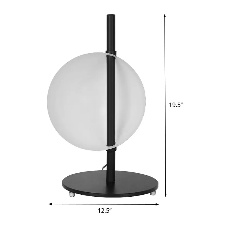 Lampe de table de chevet moderniste en métal, éclairage de travail à LED en noir pour le salon Clearhalo