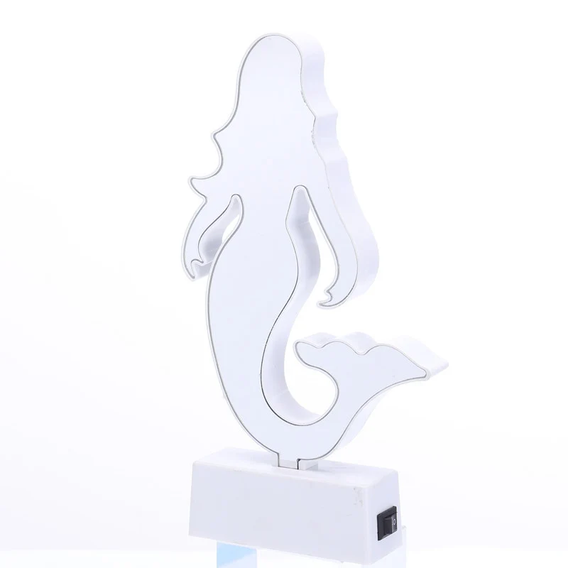 Lampe de table de chevet en plastique, signe néon, batterie blanche, LED, lampe de Table pour chambre de filles Clearhalo
