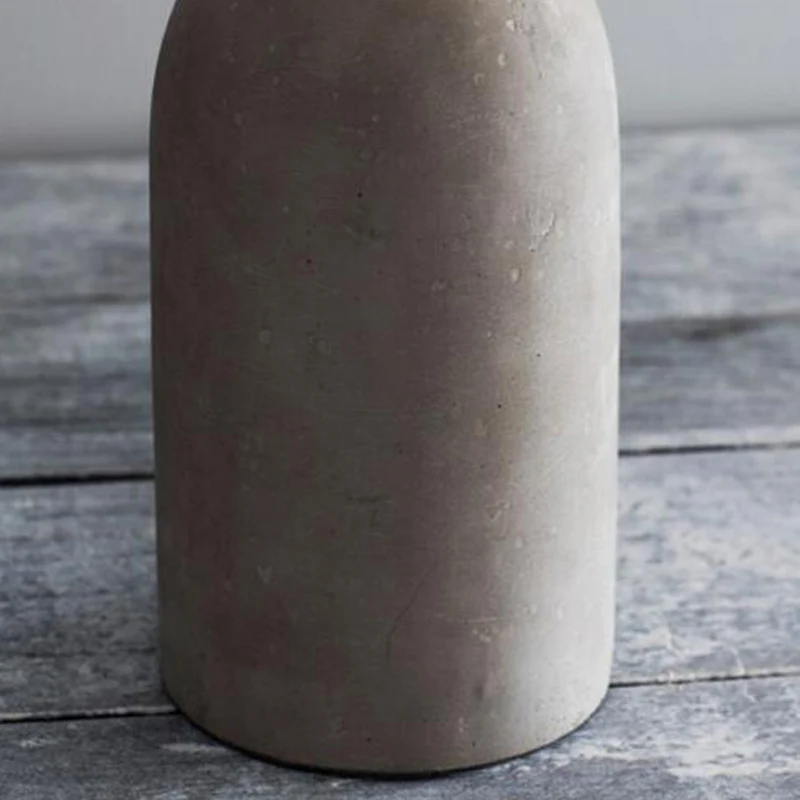 Lampe de table de chevet tambour de style moderne en tissu à 1 ampoule avec base en ciment gris Clearhalo