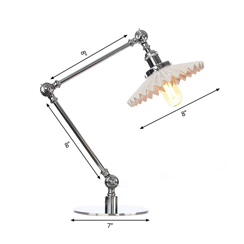 Lampe de table en céramique festonnée avec abat-jour, lampe de table élégante, 1 lumière, noir/laiton, avec bras réglable,...