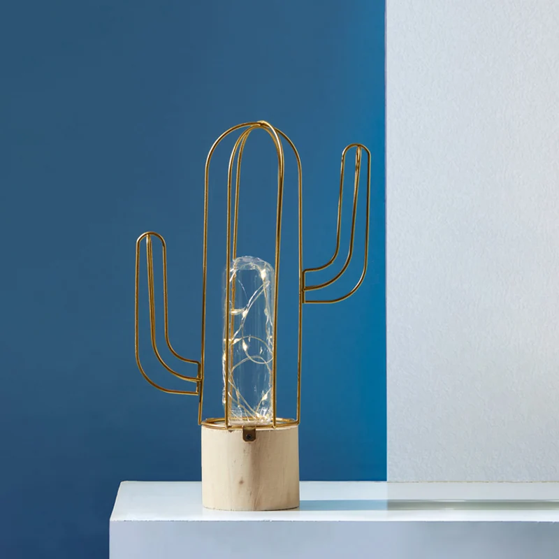 Lampe de table LED rechargeable en verre transparent pour enfants avec capsule de protection en forme de cactus et cage en...