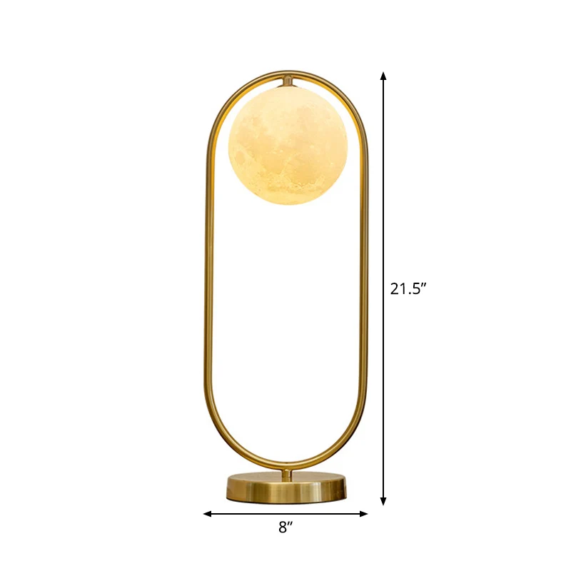 Lampe de table de nuit elliptique dorée, lampe de chevet minimaliste à 1 tête en métal avec abat-jour en verre de lait de...