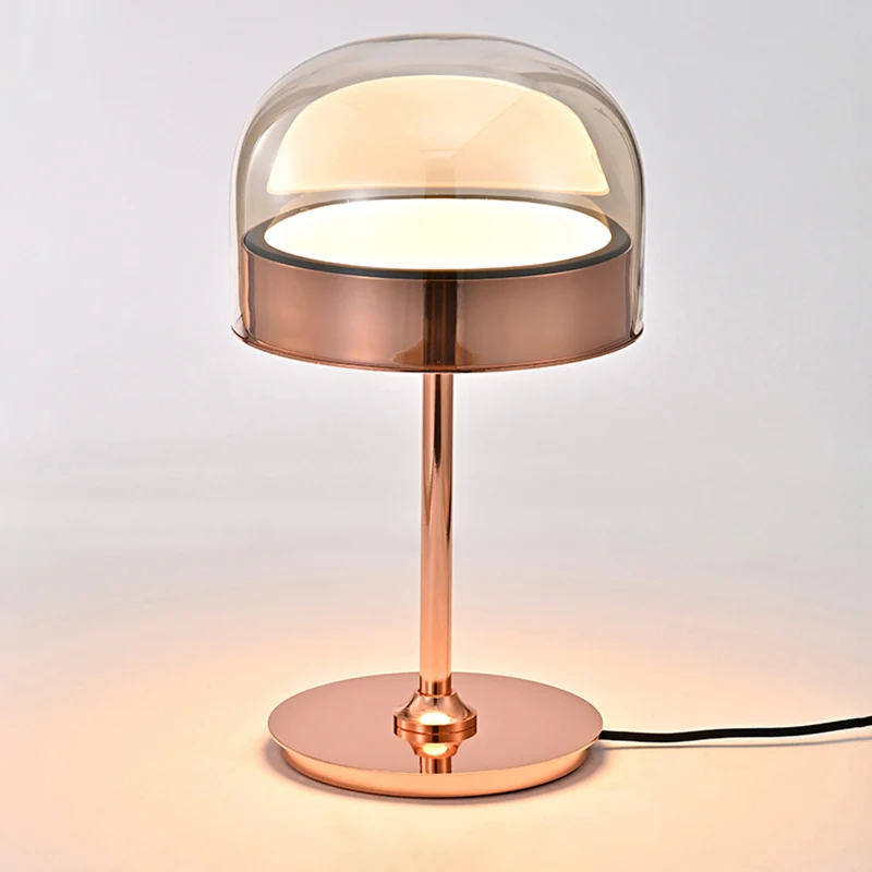 Lampe de Table de nuit en forme de dôme en verre, lampe de chevet LED de Style nordique pour chambre à coucher Clearhalo