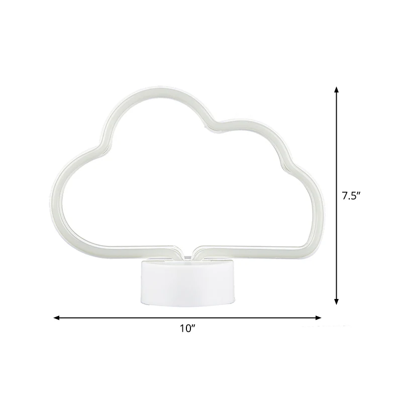 Lampe de Table de nuit en forme de nuage en plastique, LED à piles, éclairage de Table de chevet blanc Clearhalo