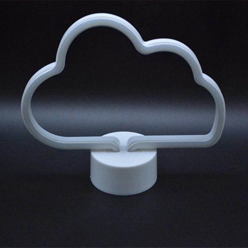 Lampe de Table de nuit en forme de nuage en plastique, LED à piles, éclairage de Table de chevet blanc Clearhalo