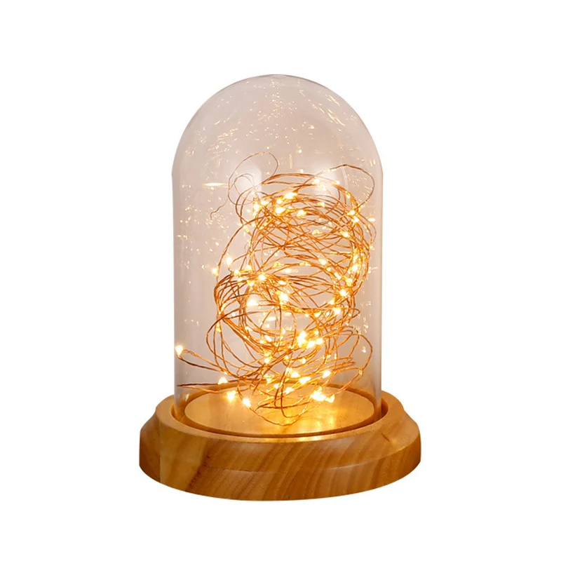 Lampe de table de nuit LED moderne, cloche beige, lampe de bureau enfichable avec abat-jour en verre transparent, base en...