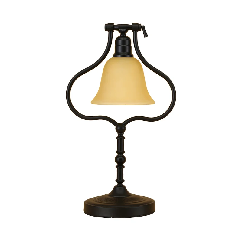 Lampe de table rotative en fer à cadre en forme de poire, lampe de table de chevet d'atelier traditionnelle à 1 tête en no...