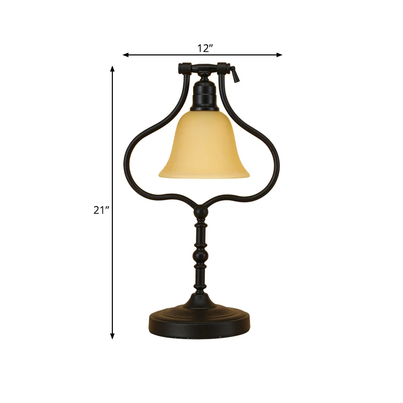 Lampe de table rotative en fer à cadre en forme de poire, lampe de table de chevet d'atelier traditionnelle à 1 tête en no...