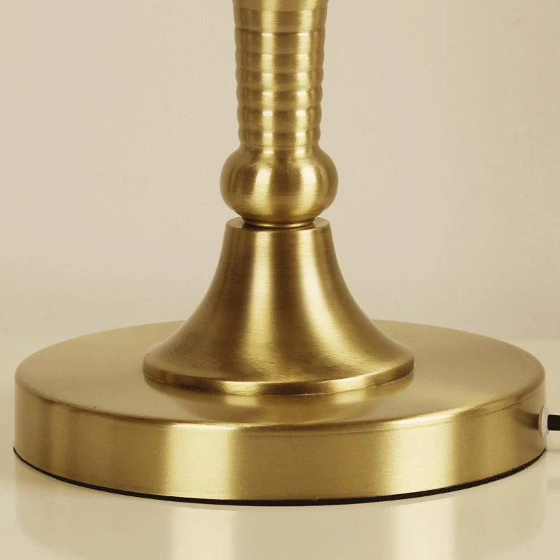 Lampe de table en verre dépoli à 3 ampoules, style colonial, en forme de capuchon en laiton, veilleuse de chambre à couche...
