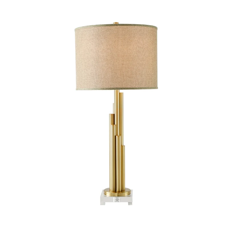 Lampe de travail de salle à manger à 1 ampoule, lampe de lecture en lin moderniste avec abat-jour en tissu tambour Clearhalo