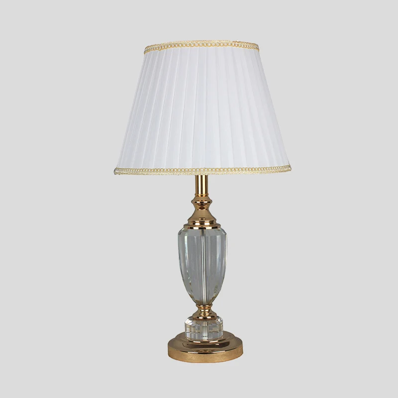Lampe de travail à tambour conique moderniste en tissu, lampe de table de chevet à 1 tête en blanc pour chevet Clearhalo