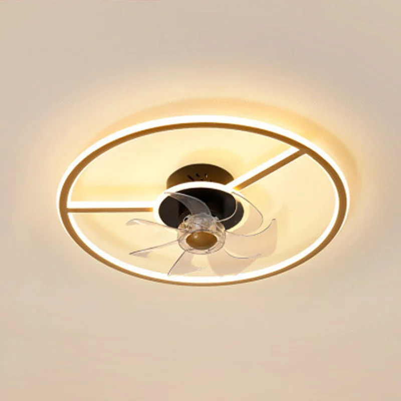 Lampe de ventilateur de plafond rectangulaire télécommandée, lampe LED semi-encastrée contemporaine en acrylique pour salo...