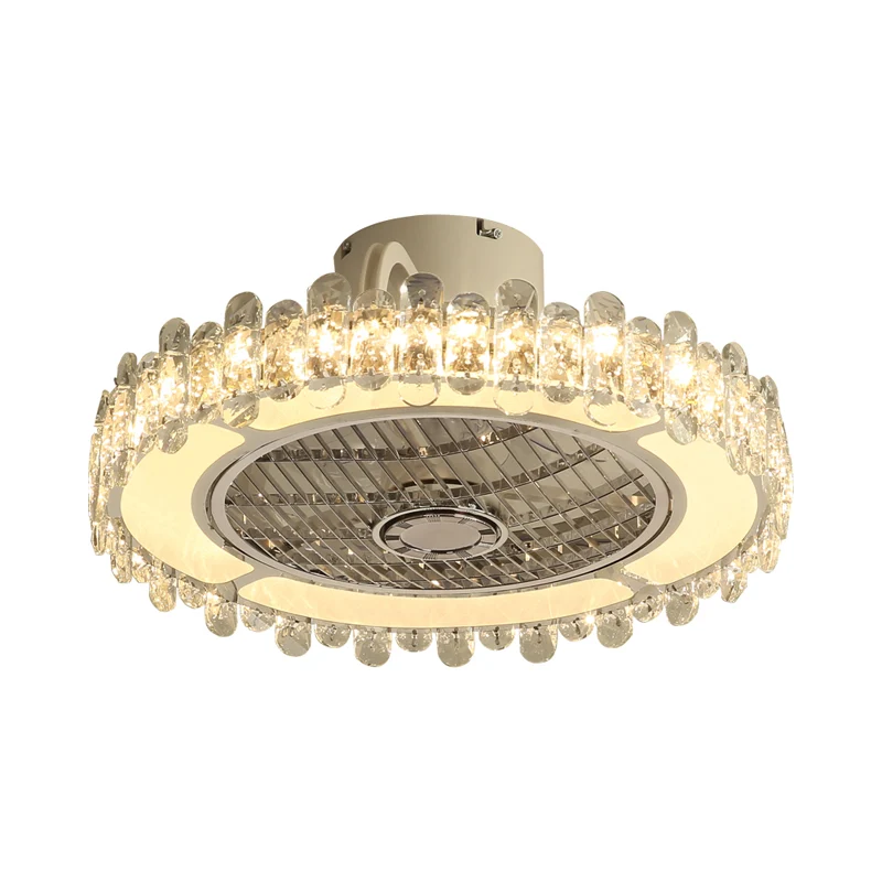 Lampe de ventilateur suspendue à tambour simple de 19,5 po de largeur, lampe semi-encastrée à LED pour salle à manger en c...