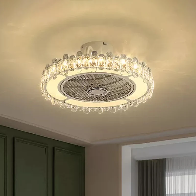 Lampe de ventilateur suspendue à tambour simple de 19,5 po de largeur, lampe semi-encastrée à LED pour salle à manger en c...