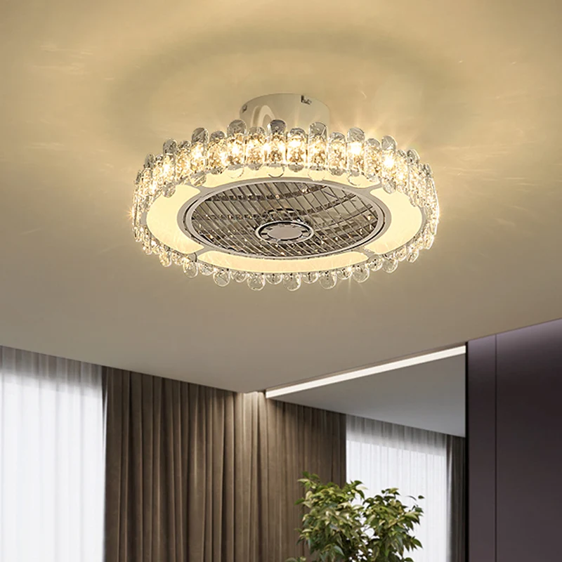 Lampe de ventilateur suspendue à tambour simple de 19,5 po de largeur, lampe semi-encastrée à LED pour salle à manger en c...