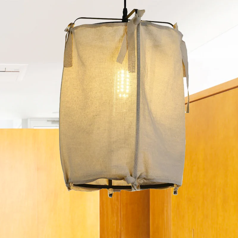 Lanterne suspendue de 12 "/14"/16 "de large, éclairage moderne en tissu, 1 lumière blanche, lampe suspendue pour Restauran...