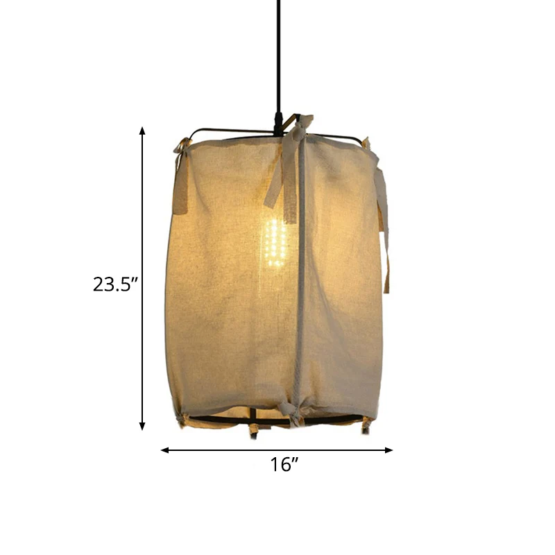 Lanterne suspendue de 12 "/14"/16 "de large, éclairage moderne en tissu, 1 lumière blanche, lampe suspendue pour Restauran...