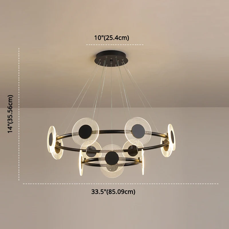 LED cercles Suspension lampe minimaliste acrylique salon lustre Suspension Clearhalo
