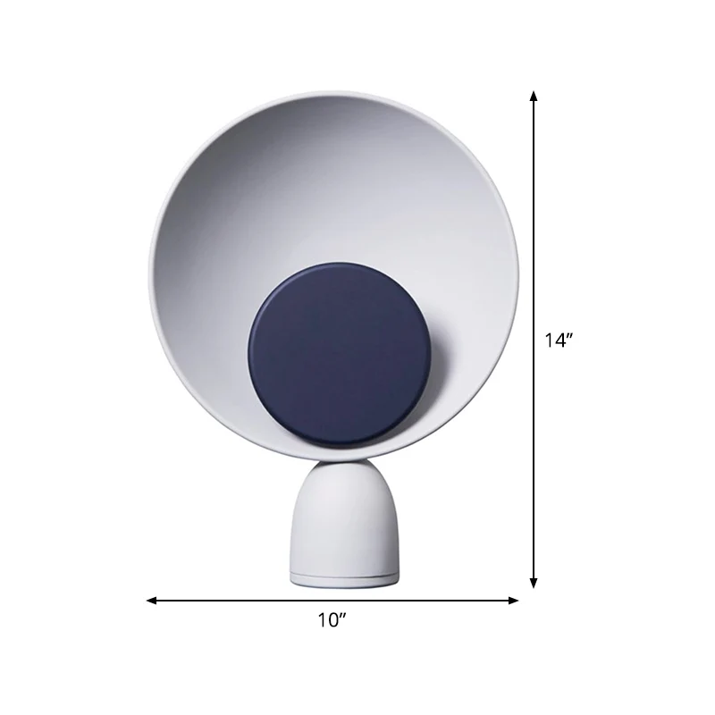 LED chambre liseuse modernisme bleu nuit lampe de Table avec soucoupe abat-jour en métal Clearhalo