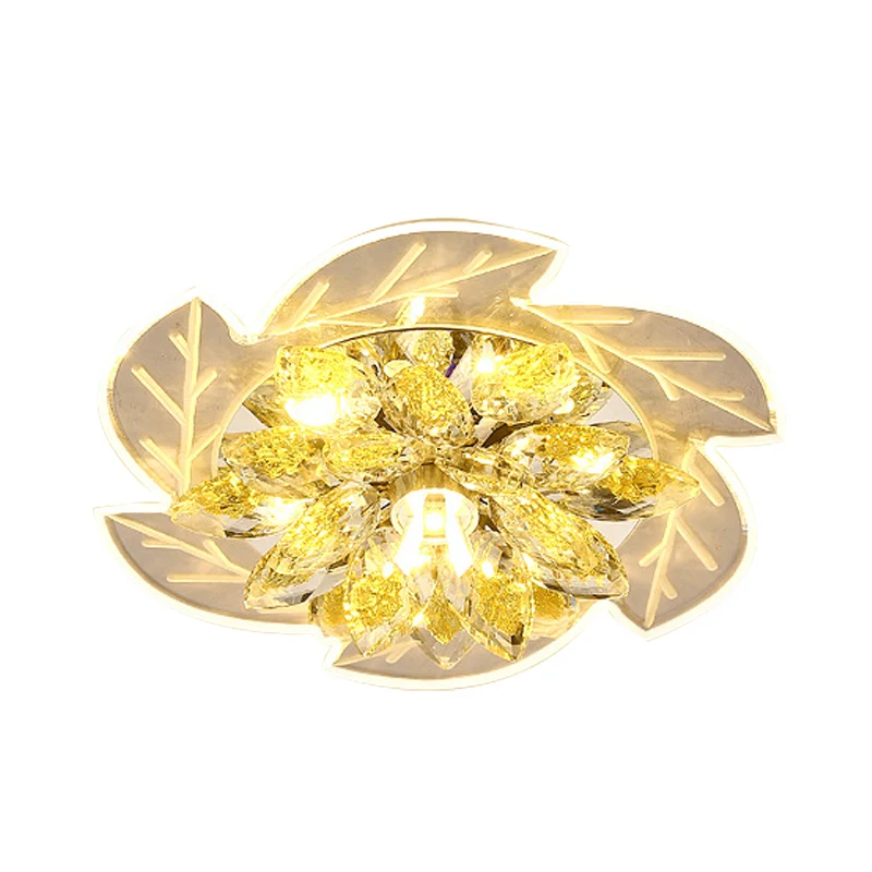 LED plafonnier encastré modernisme fleur petit cristal clair encastré luminaire Clearhalo