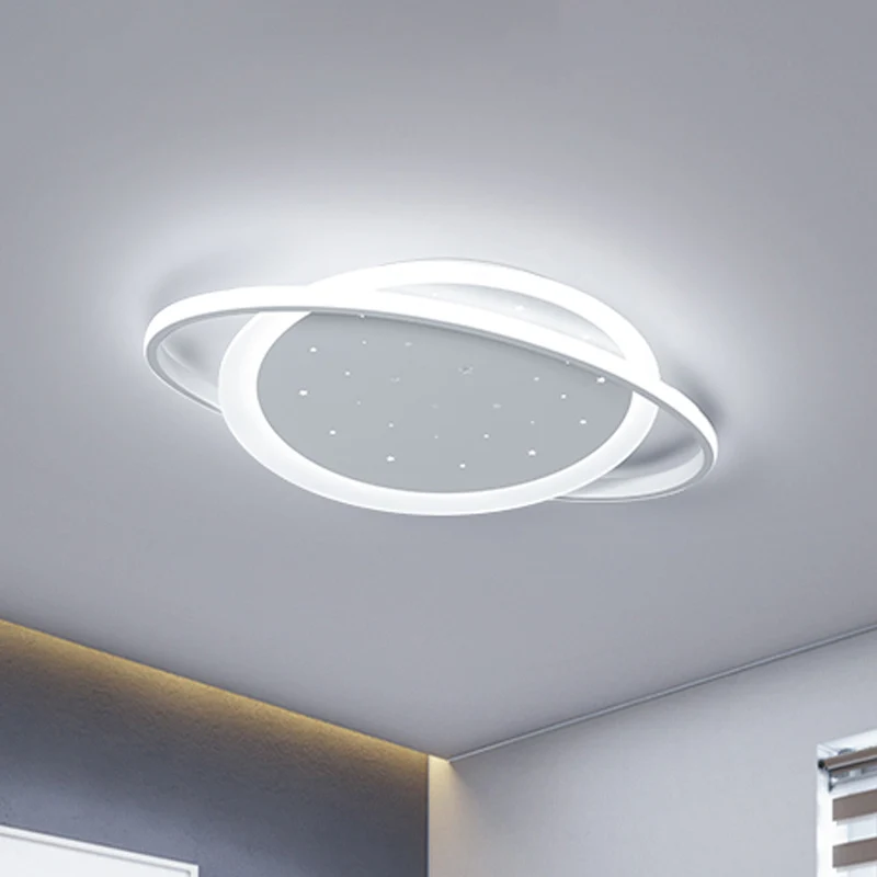 Luminaire encastré en acrylique Saturn LED simple blanc proche du plafonnier avec motif étoile Clearhalo