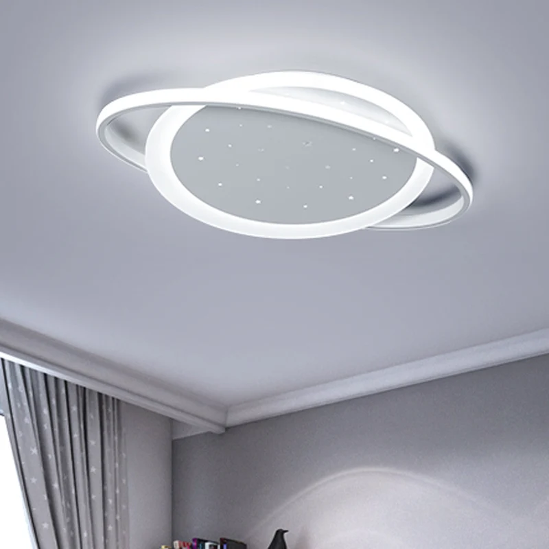Luminaire encastré en acrylique Saturn LED simple blanc proche du plafonnier avec motif étoile Clearhalo