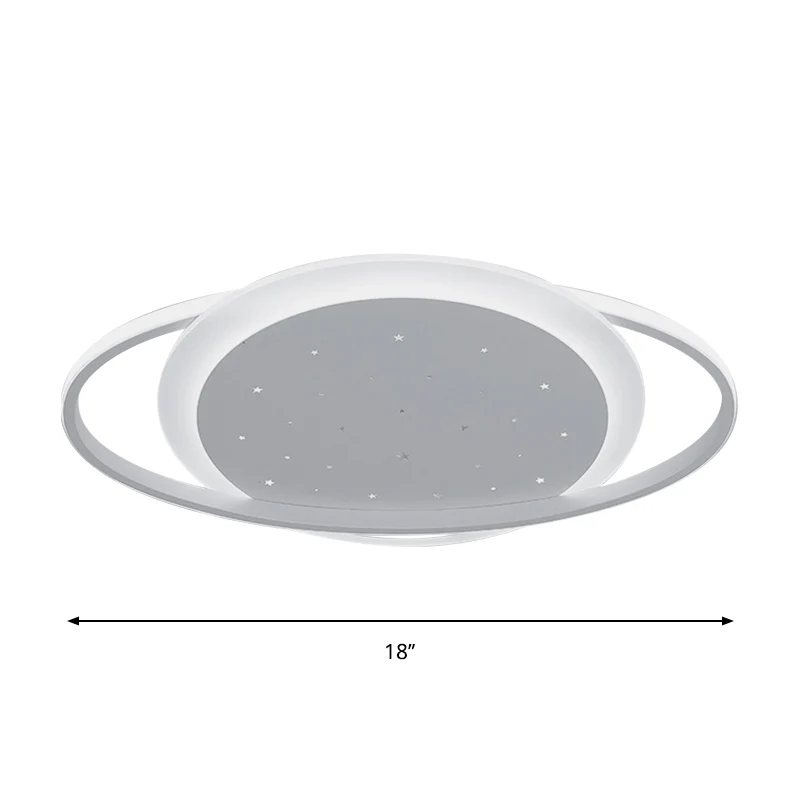 Luminaire encastré en acrylique Saturn LED simple blanc proche du plafonnier avec motif étoile Clearhalo