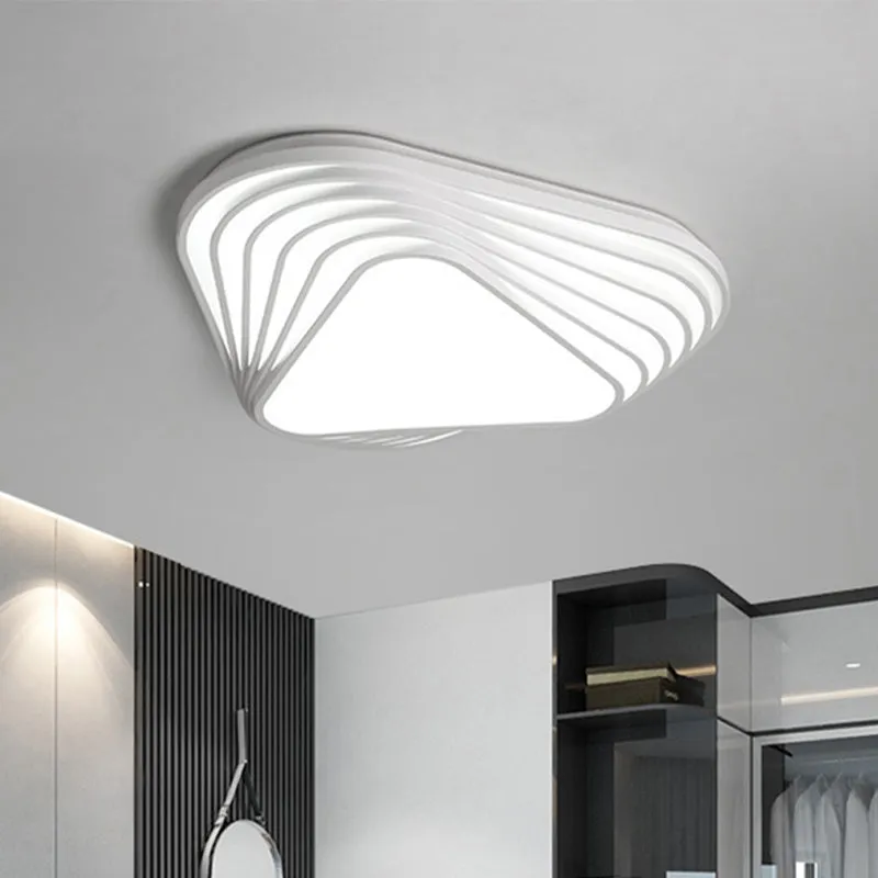 Luminaire encastré en acrylique triangulaire moderne, luminaire de plafond LED intégré pour chambre à coucher, blanc chaud...