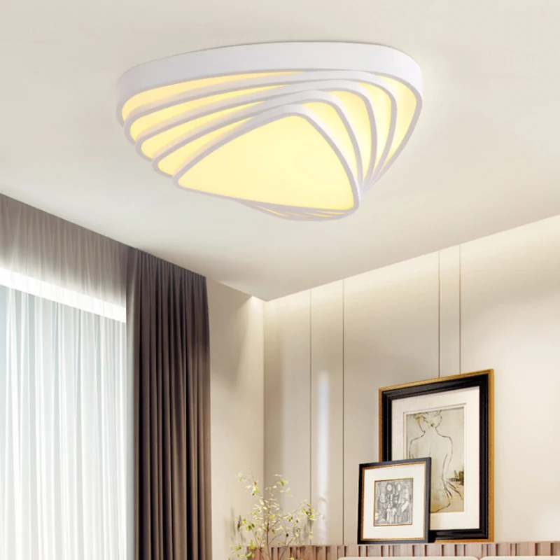 Luminaire encastré en acrylique triangulaire moderne, luminaire de plafond LED intégré pour chambre à coucher, blanc chaud...