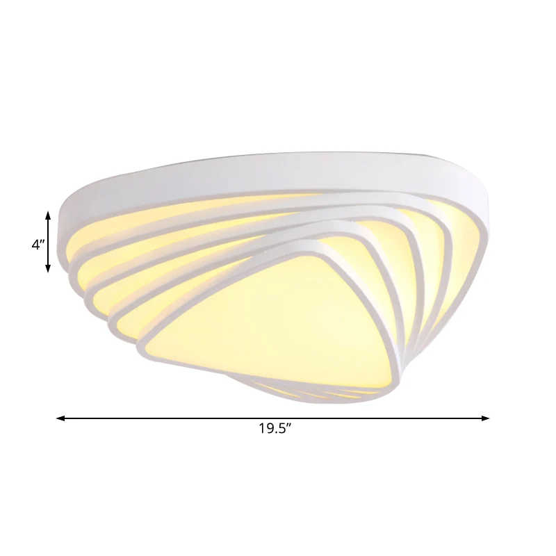 Luminaire encastré en acrylique triangulaire moderne, luminaire de plafond LED intégré pour chambre à coucher, blanc chaud...