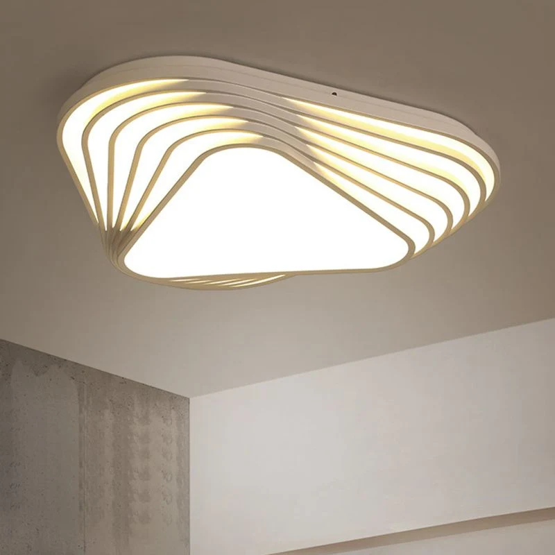 Luminaire encastré en acrylique triangulaire moderne, luminaire de plafond LED intégré pour chambre à coucher, blanc chaud...