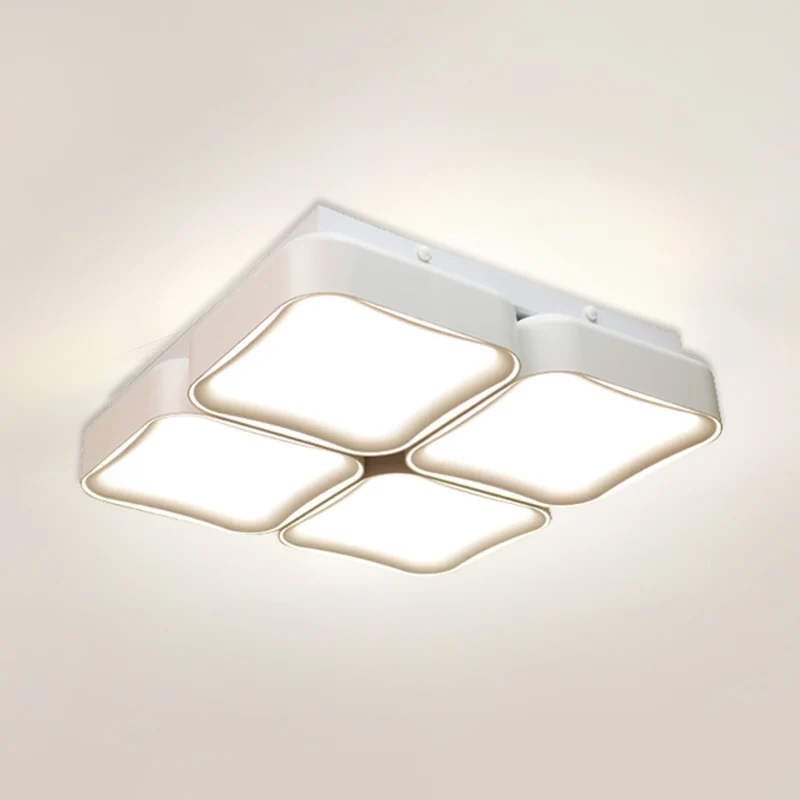 Luminaire encastré carré contemporain en métal LED pour chambre à coucher, luminaire monté au plafond en 3 couleurs de lum...