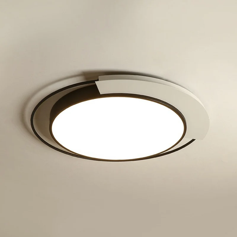Luminaire encastré circulaire nordique en acrylique pour salon, luminaire LED en noir et blanc Clearhalo