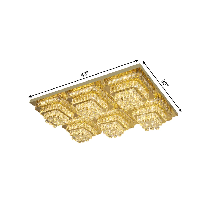 Luminaire encastré conique à LED, éclairage de plafond contemporain à abat-jour en cristal clair Clearhalo
