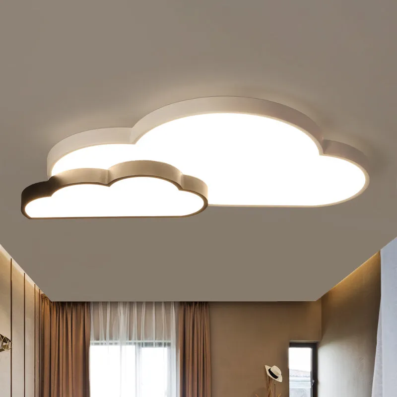 Luminaire encastré en forme de nuage noir et blanc, éclairage encastré en métal à LED nordique en lumière blanche/chaude C...