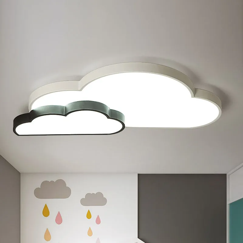 Luminaire encastré en forme de nuage noir et blanc, éclairage encastré en métal à LED nordique en lumière blanche/chaude C...