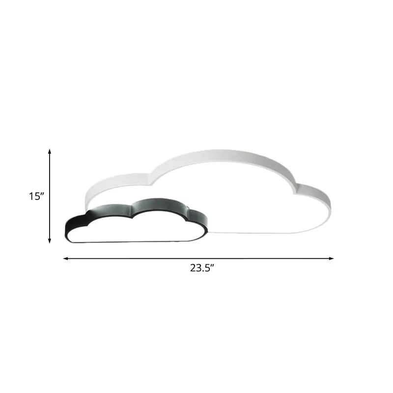 Luminaire encastré en forme de nuage noir et blanc, éclairage encastré en métal à LED nordique en lumière blanche/chaude C...